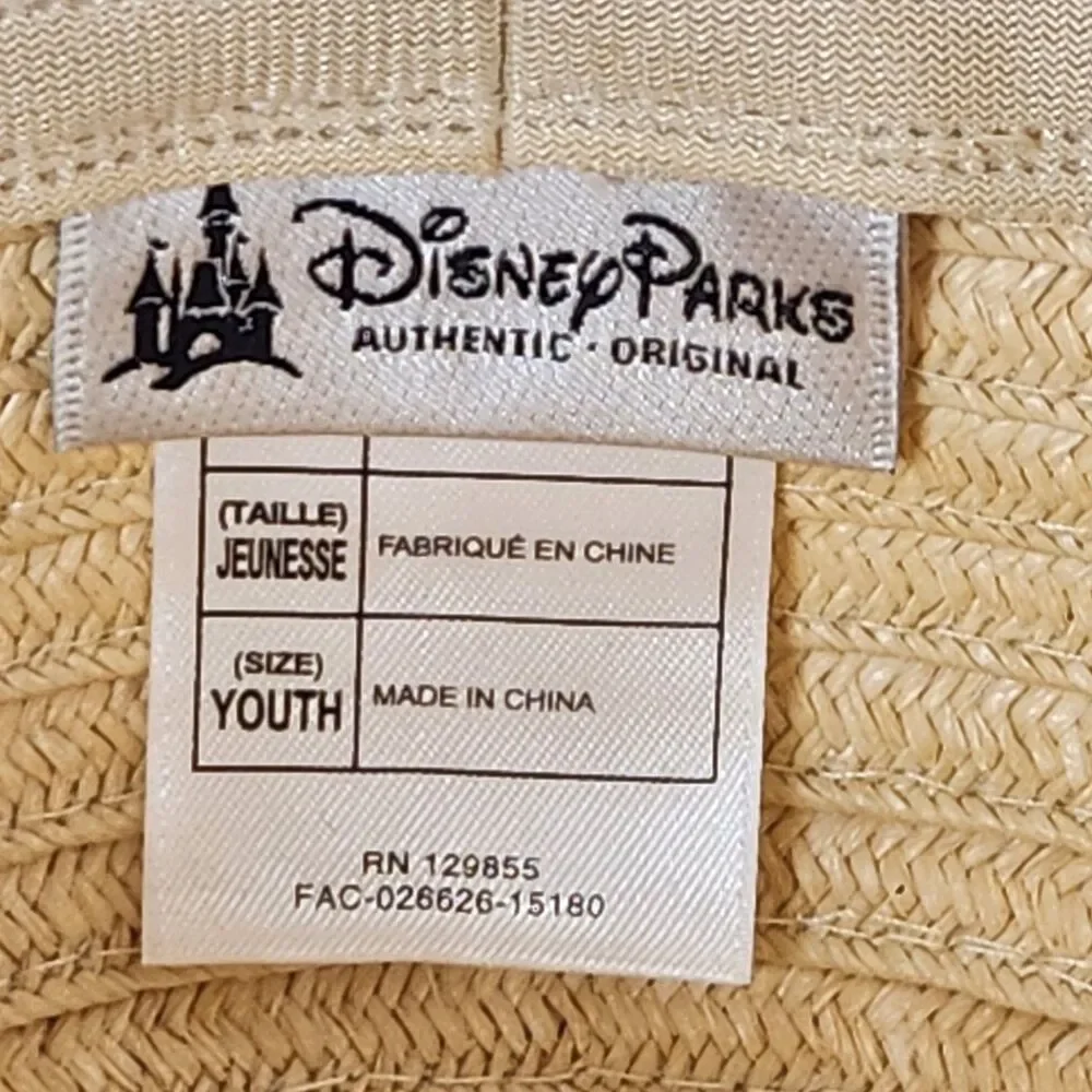 Walt Disney World Kids Minnie Mouse Animal Kingdom 100% Straw Sun‎ Hat